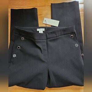 NWT WOMENS RACHEL ZOE CROPPED STRETCH BLACK POLYESTER PULL ON PANTS SIZE 12